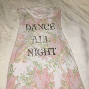 Floral Open back dance tee
